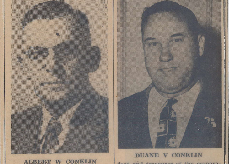 an old newspaper photo of two men