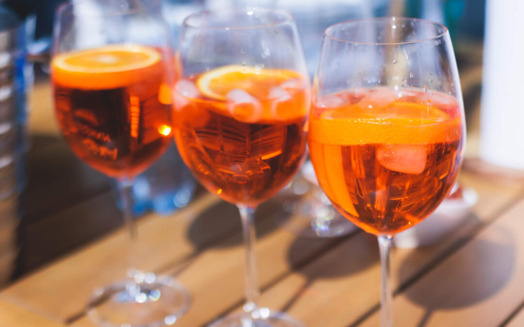 stemware sitting on catering banquet table